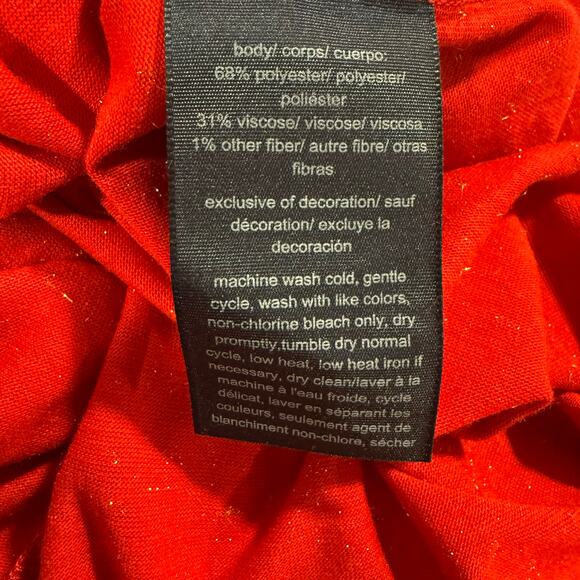 Tommy Hilfiger Red Lurex Twist Neck Top Women’s XS Long Sleeve Cutout NWT - Picture 9 of 10